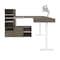 Bestar Bestar Viva 72W L-Shaped Standing Desk with Dual Monitor Arm and Storage in walnut grey & white 19853-35 - alternate 8